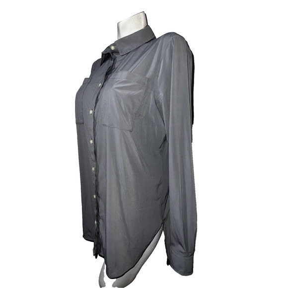 New DULUTH Top Women's Size L Gray Flexcellence Long Button LS Shirt Blouse NWT - Picture 4 of 10